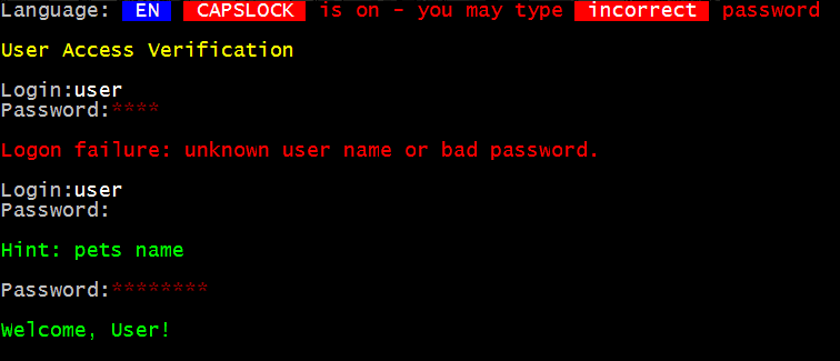 Password check on boot up